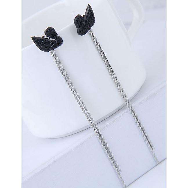 LRC Anting Tusuk Fashion Swan Shape Decorated Tassel A56550