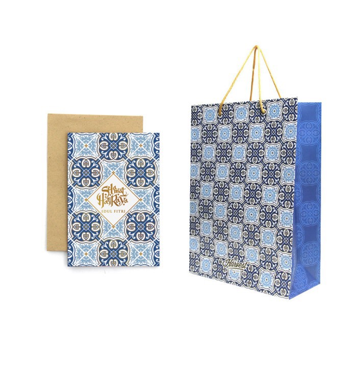 

Paket Paper Bag & Kartu Ucapan Idul Fitri Harvest Gift Set - Blue