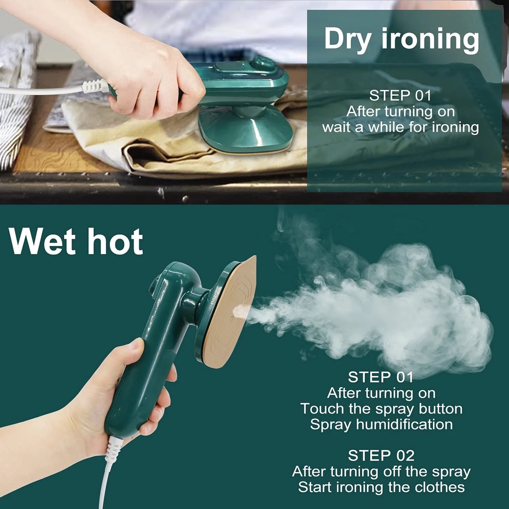 setrika spray uap portable mini iron steamer electric dry / wet premium quality