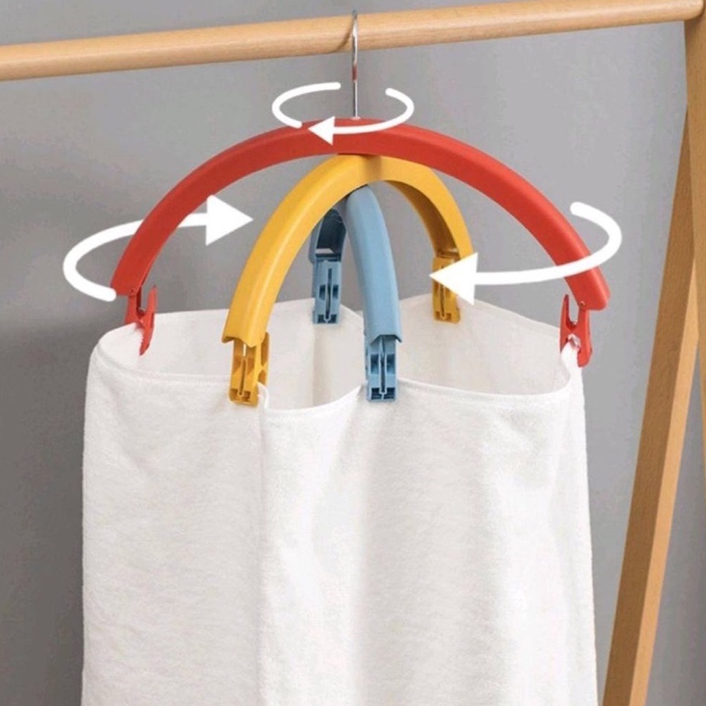 MurmerOfficial Hanger Baju Pelangi Serbaguna Gantungan Pelangi Jepitan Praktis Gantungan Baju Aesthetic R724