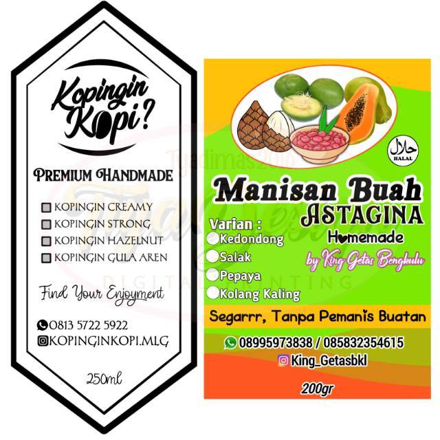 

Jasa desain label - dll ( blm cetak )