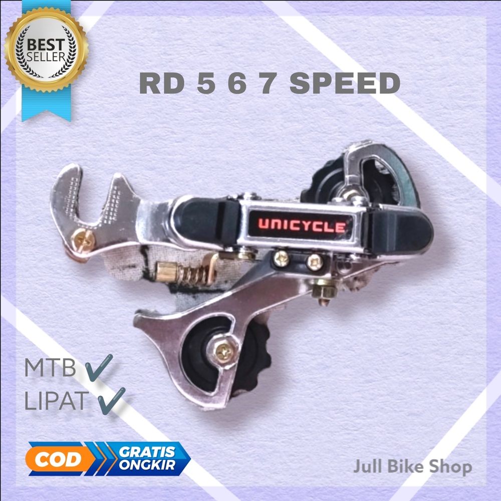 RD sepeda lipat mtb rear derailleur operan gigi 6 atau 7 speed jepit