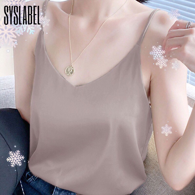 [COD] BEST SELLER Basic Tank Top Tali - Tank Top Premium - Strappy Tank-Grey muda