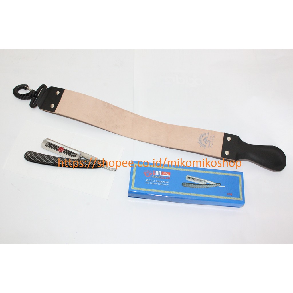 

Razor / Pisau Cukur Gold Dollar 208 + Kulit Asahan Untuk Barbershop