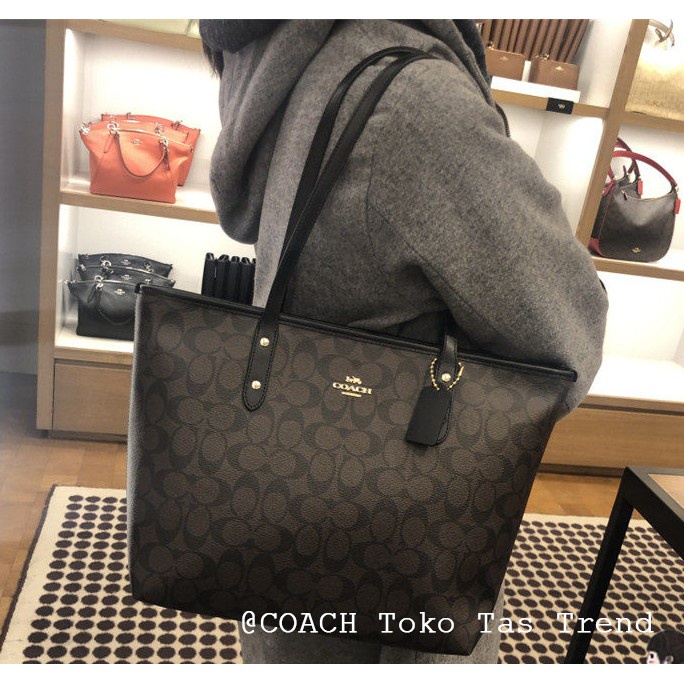 Sale !! Tas bahu wanita COACH tas tangan kapasitas besar asli 58292 TOP Handle Bag