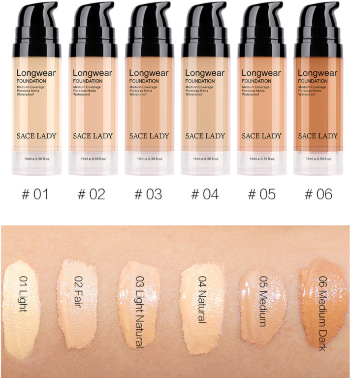 COD SACE LADY Moisturizing Brightening Liquid Foundation Waterproof Durable 15ml Natural Ingredient