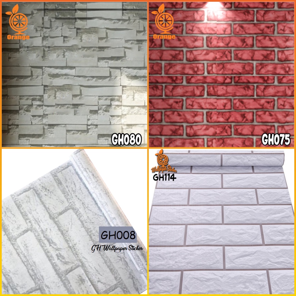 Wallpaper Stiker Dinding Aesthetic Motif Bata Gh076 Ukuran 45cmx8 meter