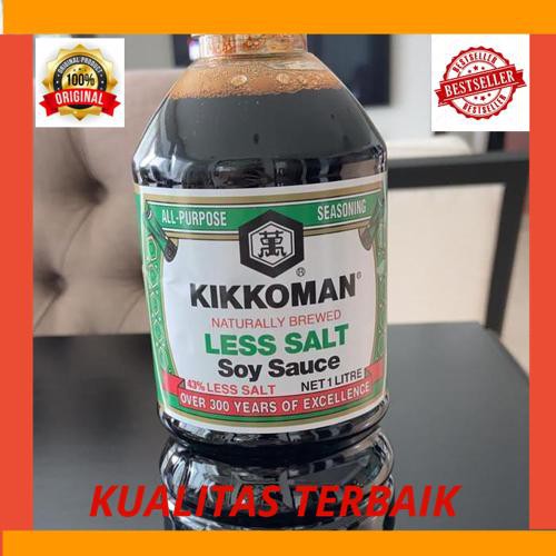 

New Kikkoman Less Salt Soy Sauce (Naturally Brewed) - 1 Litre - Readystock