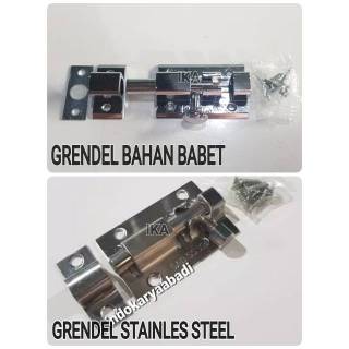 GRENDEL SLOT  PINTU  STAINLESS STEEL 304 ASLI BABET 