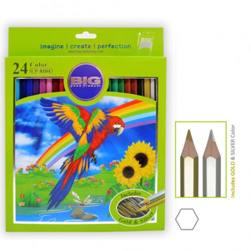 PENSIL WARNA BIG 24 WARNA PANJANG / PENSIL WARNA 24 WARNA / PENSIL WARNA 8104