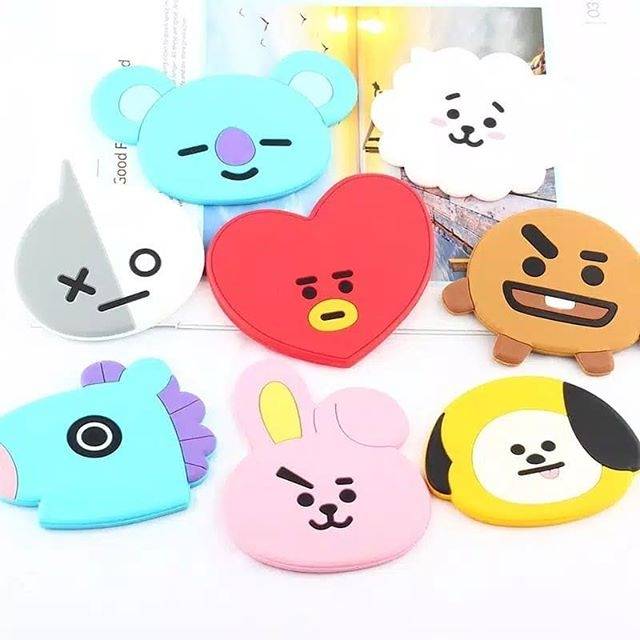 [READY STOCK] TRAVEL MIRROR BT21 COOKY / TATA / CHIMMY / SHOOKY / KOYA / MANG / RJ / VAN