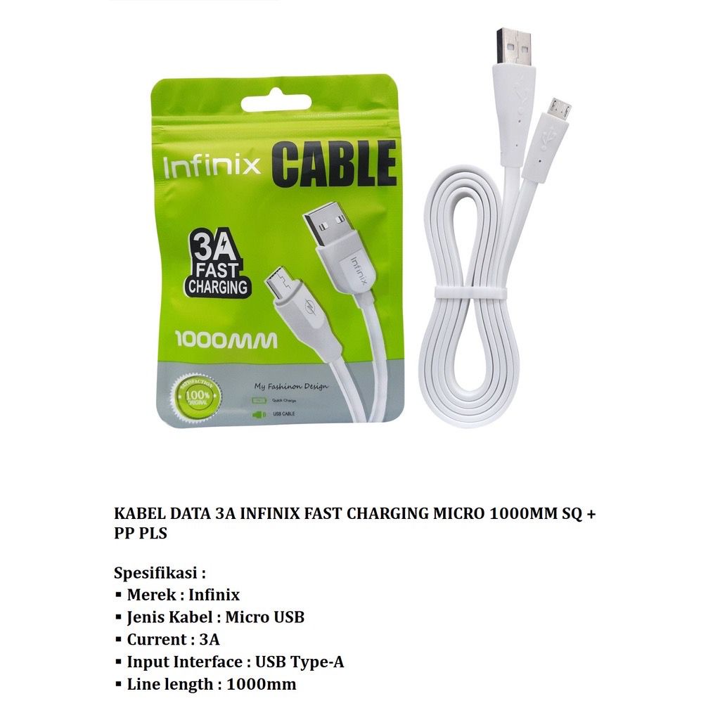 MINIGO KABEL DATA MICRO USB DAN TYPE-C  3.A FAST CARGING INFINIX / KABEL DATA INFINIX HOT 8 HOT 9 SMART 4