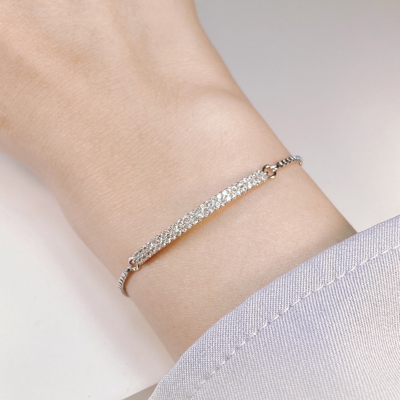 MAVIS BRACELET - gelang serut zirconia platinum