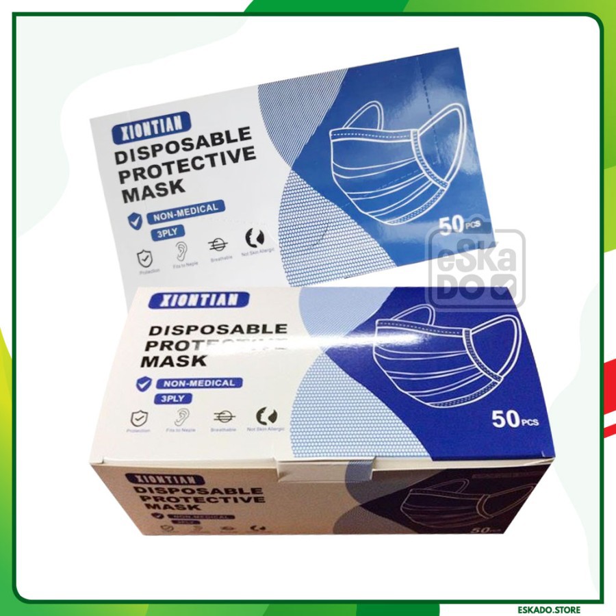 Masker 3 PLY EARLOOP Disposable Mask ISI 50 PER BOX