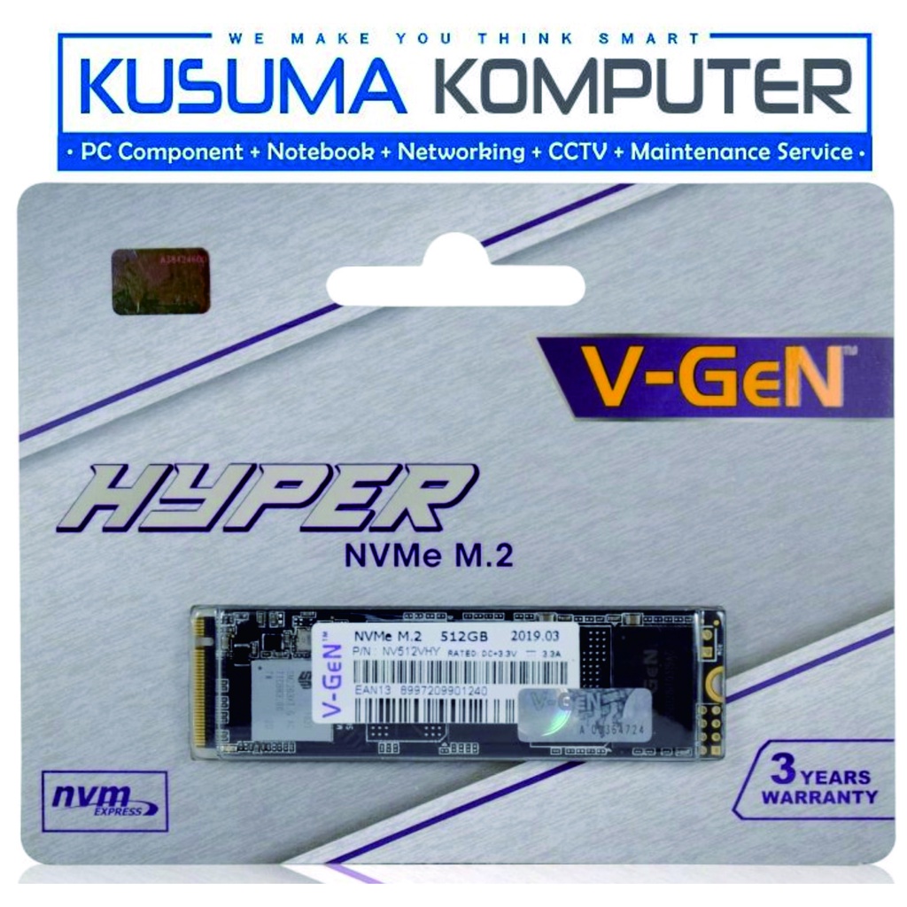 V-GeN VGEN SSD M.2 NVMe 512GB Hyper PCIe Gen 3.0 x4