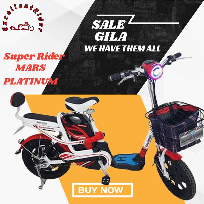 SEPEDA LISTRIK MARS PLATINUM SUPER RIDER SELIS TOTAL FITNES