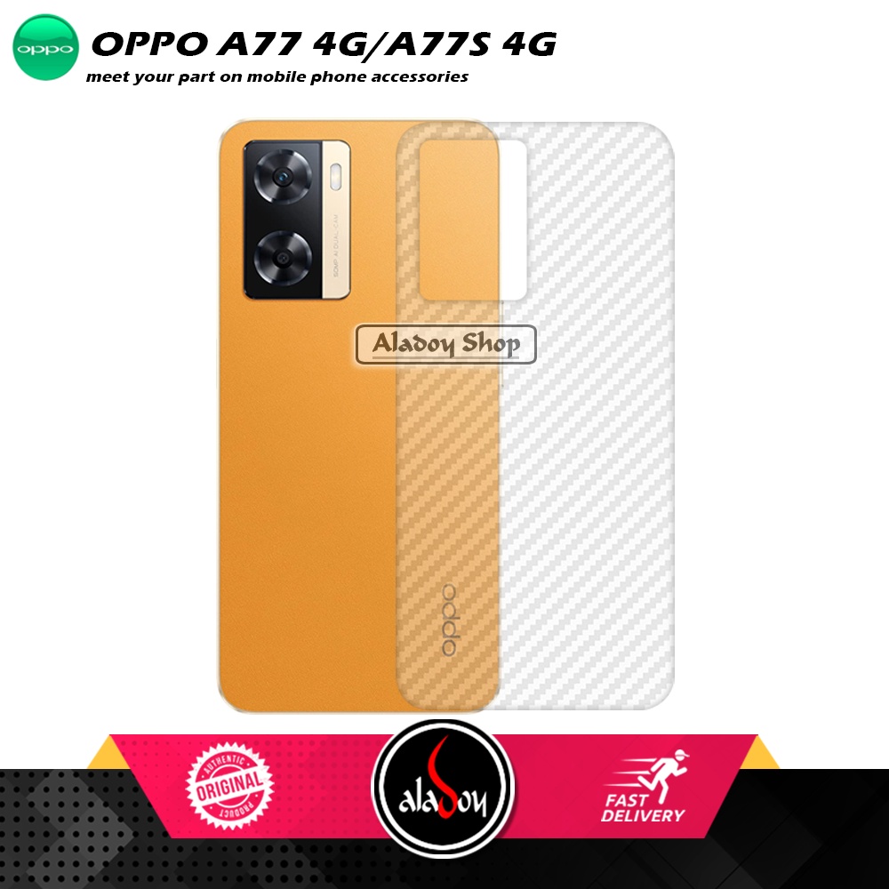 PAKET Tempered Glass + Skin Carbon Film 3D Oppo A77 4G / Oppo A77S 4G 2022