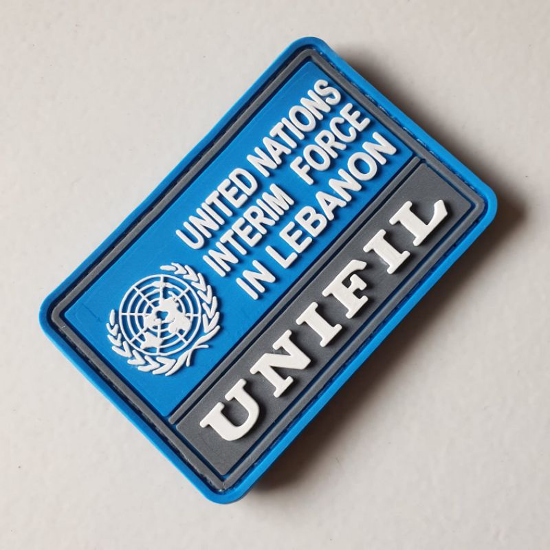 patch rubber logo unifil / united nations interim force in lebanon / tempelan emblem karet velcro