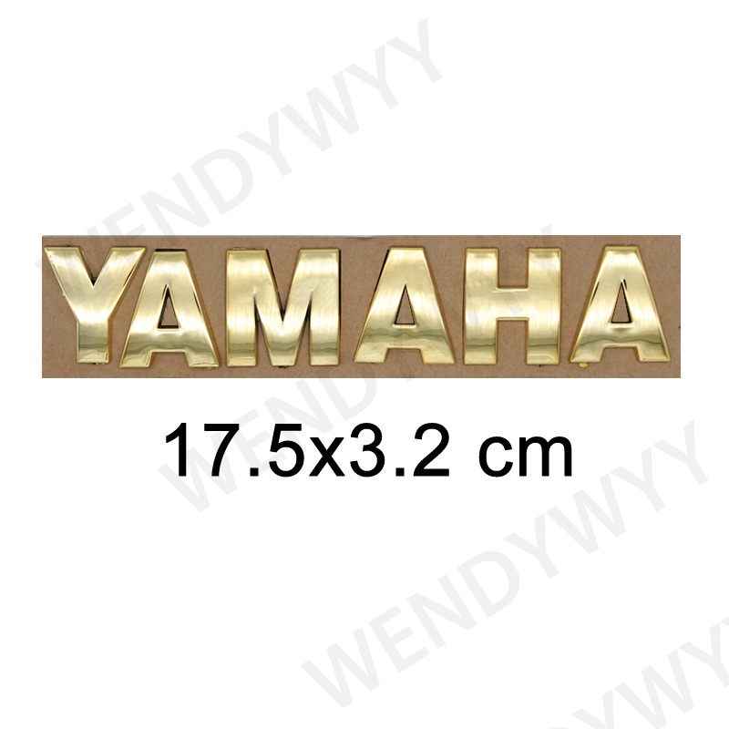 1 Pasang Stiker Emblem Logo YAMAHA 3D Warna Silver / Gold Ukuran 17.5x3.2cm Untuk Motor