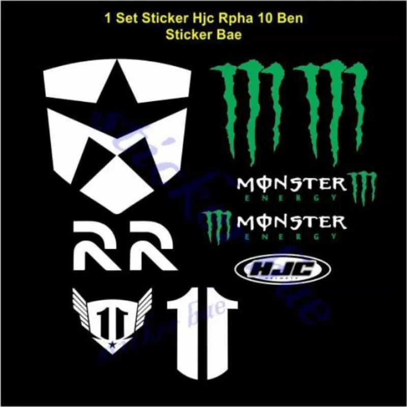 stiker helm hjc RPHA ben 10 stiker cutting set untuk helm full face polos