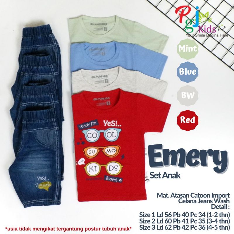 EMERY SETELAN KAOS ANAK LAKI-LAKI | BY PGJ KIDS