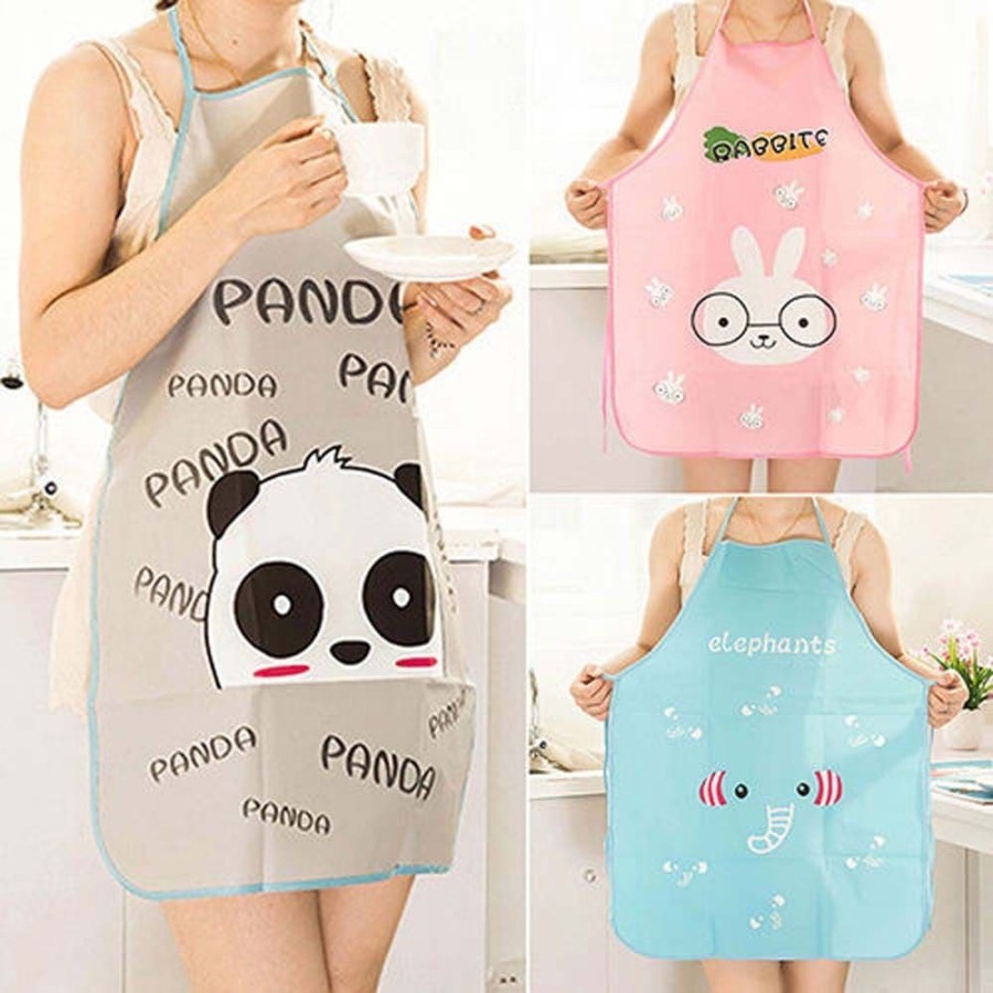 Women Waterproof Apron - Cute Cartoon Design