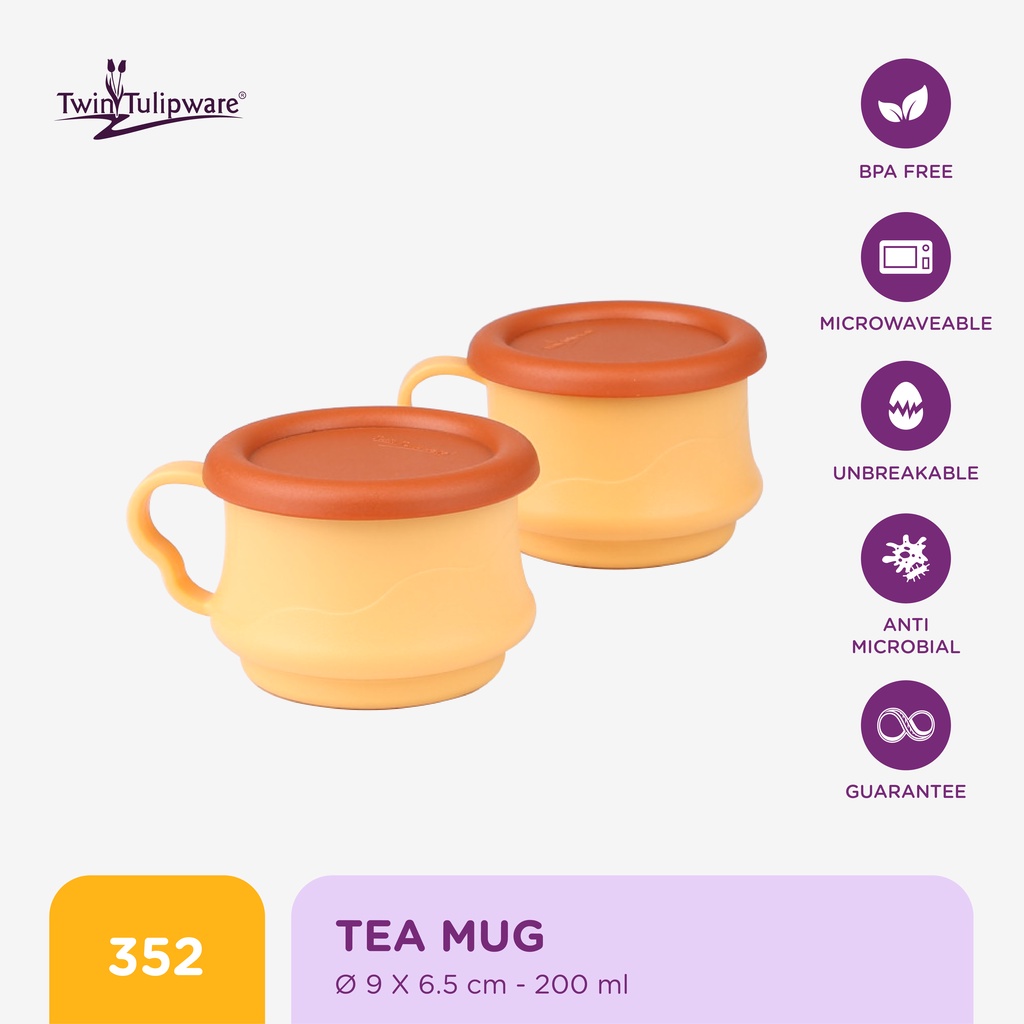 Twin Tulipware Tea Mug (2) - Cangkir