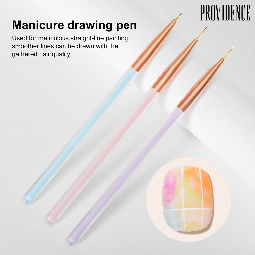 Providence 3pcs / Set Pen Nail Art Anti Karat Bahan Abs Warna Macaron