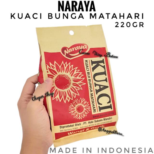 

Naraya Kuaci Bunga Matahari 220gram / Kuaci Sunflower Seeds 220gr