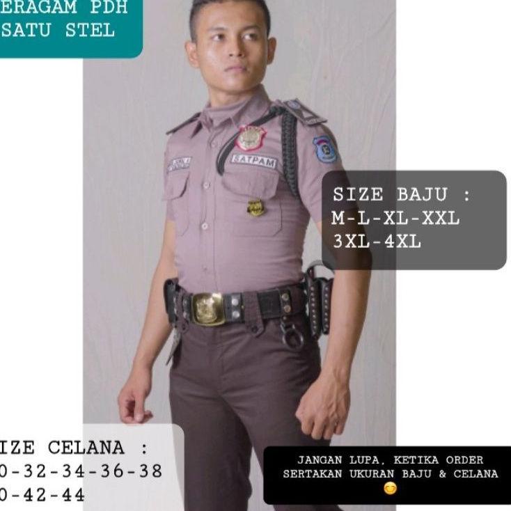 Berkualitas! Stelan seragam satpam 2021 pdl pdh setelan baju Security baru model lengan panjang leng