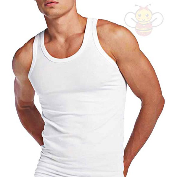 BEE KAOS  SINGLET  UKURAN  L XXL KAOS  DALAM PRIA  ECERAN 