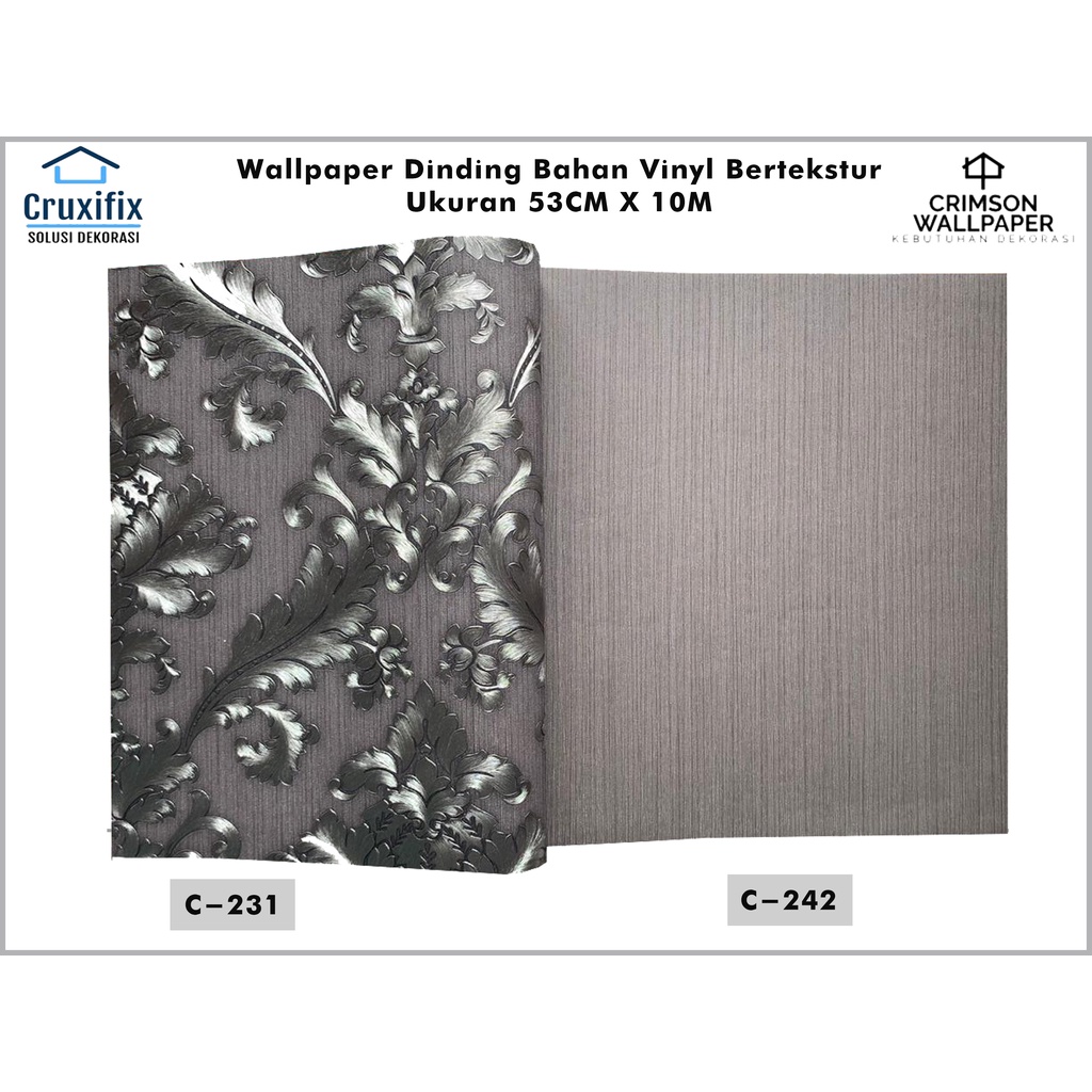 WALLPAPER DINDING VINYL BERTEKSTUR TEBAL TIMBUL PREMIUM