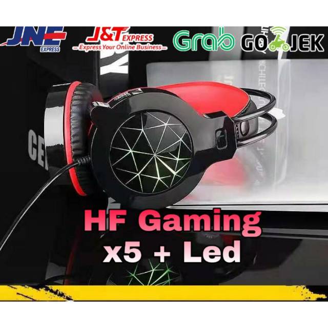 Headset Gaming X5 + LED Super Bass Headphone Gaming X5