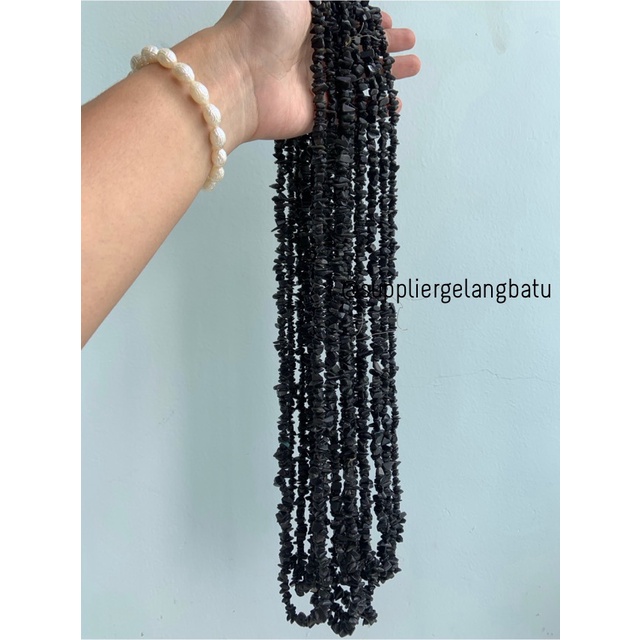 kerikil Batu alam onyx DOFF hitam Beads 1cm kilap aksesoris craft akik