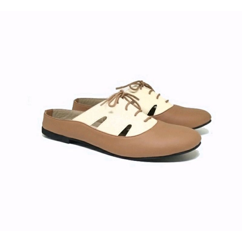 Bustong ALN-7 Sepatu Sendal Wanita Big Size 41-45 Kremcok Sneaker Sandal Remaja Cewek Size Besar Beige, 44