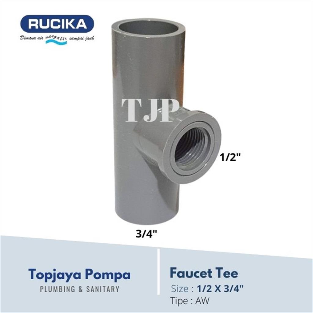 FAUCET TEE PVC AW RUCIKA 1/2 x 3/4&quot;