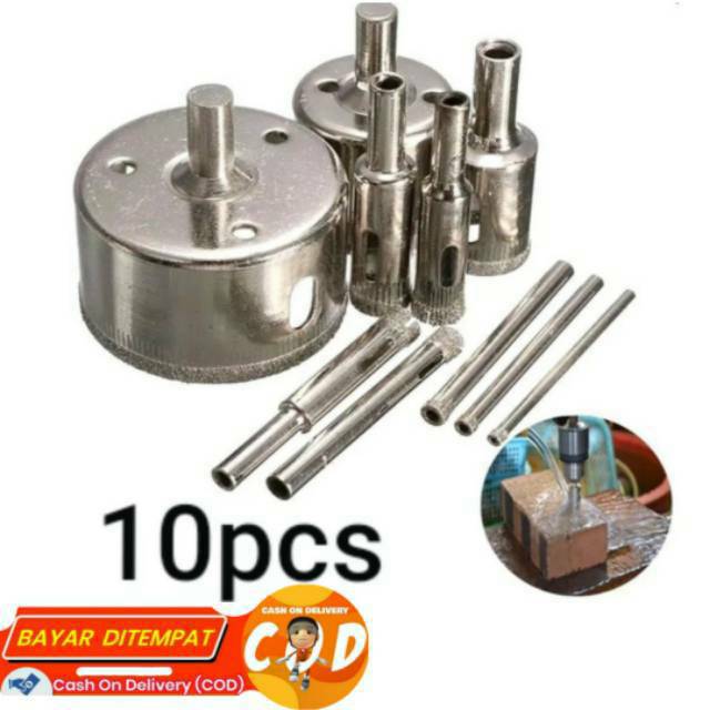 10pcs Mata bor lubang keramik hole saw keramik granit  mata bor pelubang keramik kran set 10 pcs 50m