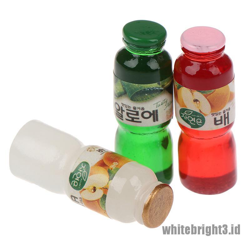 (white3) 5pcs Miniatur Botol Minum Skala 1: 12 Untuk Rumah Boneka