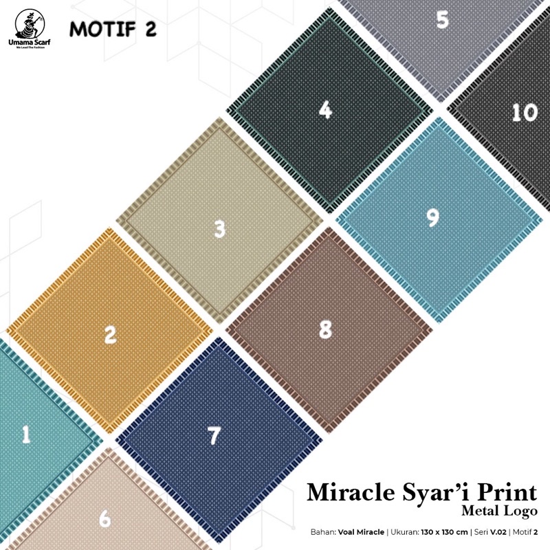 [PART 3] HIJAB SEGIEMPAT VOAL MIRACLE SYARI MOTIF LASER CUT