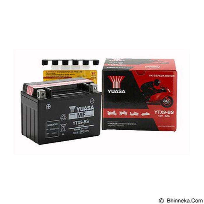 Aki/Accu/Battery Kering Motor YTX9-BS/YTX9BS YUASA MF Original   -KSaCJ001