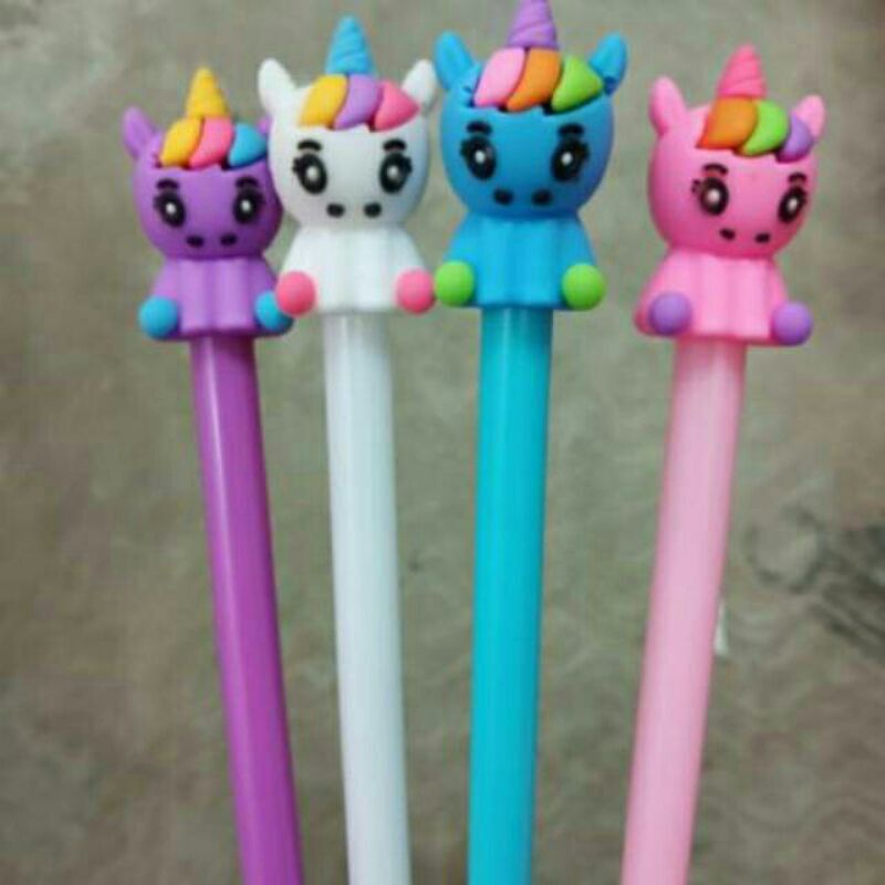 

Pulpen pena gel karakter motif unicorn new 001 / pulpen alat tulis motif unicorn