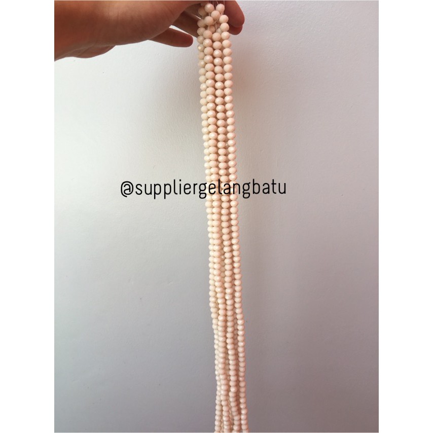 Crystal Ceko Doff 8mm CREAM KREM Aksesori Beads Manik Donat Rondelle Top Aksesoris supplier grosir