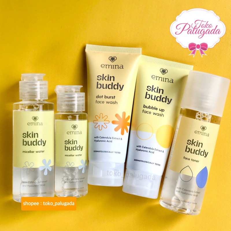 [HARGA SATUAN] Emina Skin Buddy Set - Emina Skin Buddy Dot Burst Face Wash Bubble Up Face Wash Toner