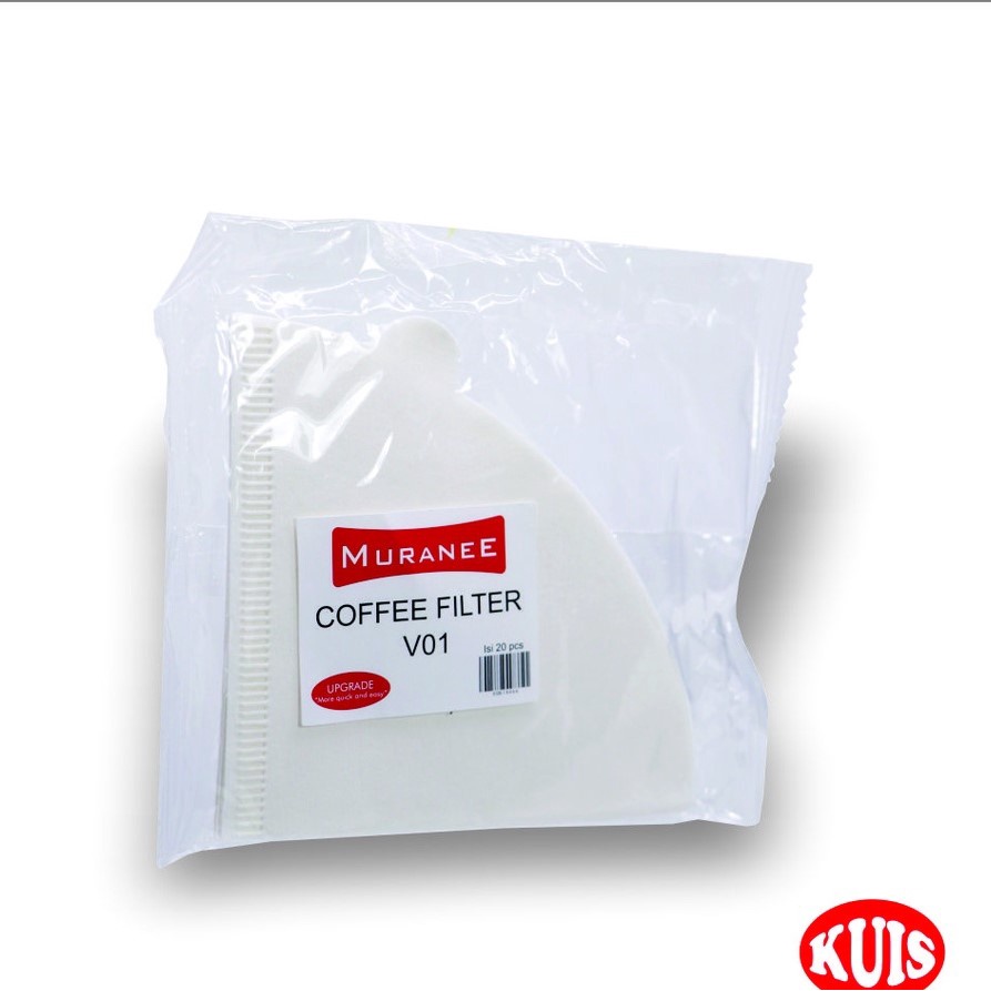 Muranee Coffee Paper Filter V01 20Pcs Kertas Saringan Kopi Ekonomis Coklat 20 Lembar SH818662 Kualitas Terbaik Ukuran V60 01 Aman Digunakan Drip Coffee Tea Infuser For 1-2Cups