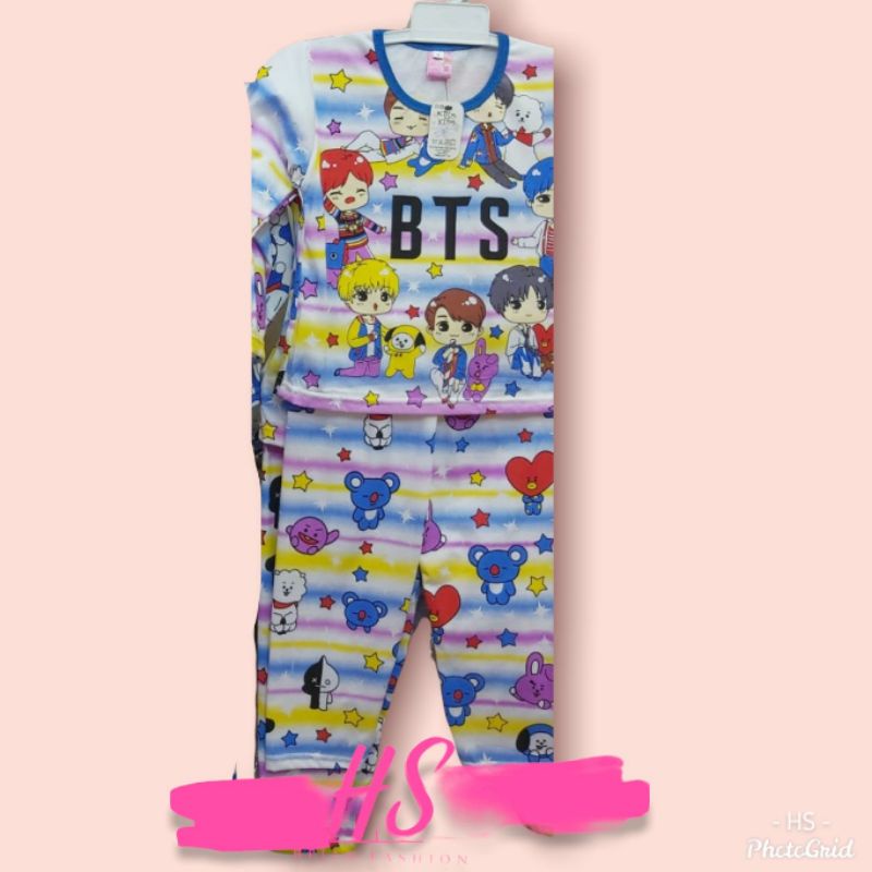 PIYAMA ANAK PP LINE RAINBOW/BAJU TIDUR BTS21/LINE/PIYAMA ANAK/STELAN ANAK