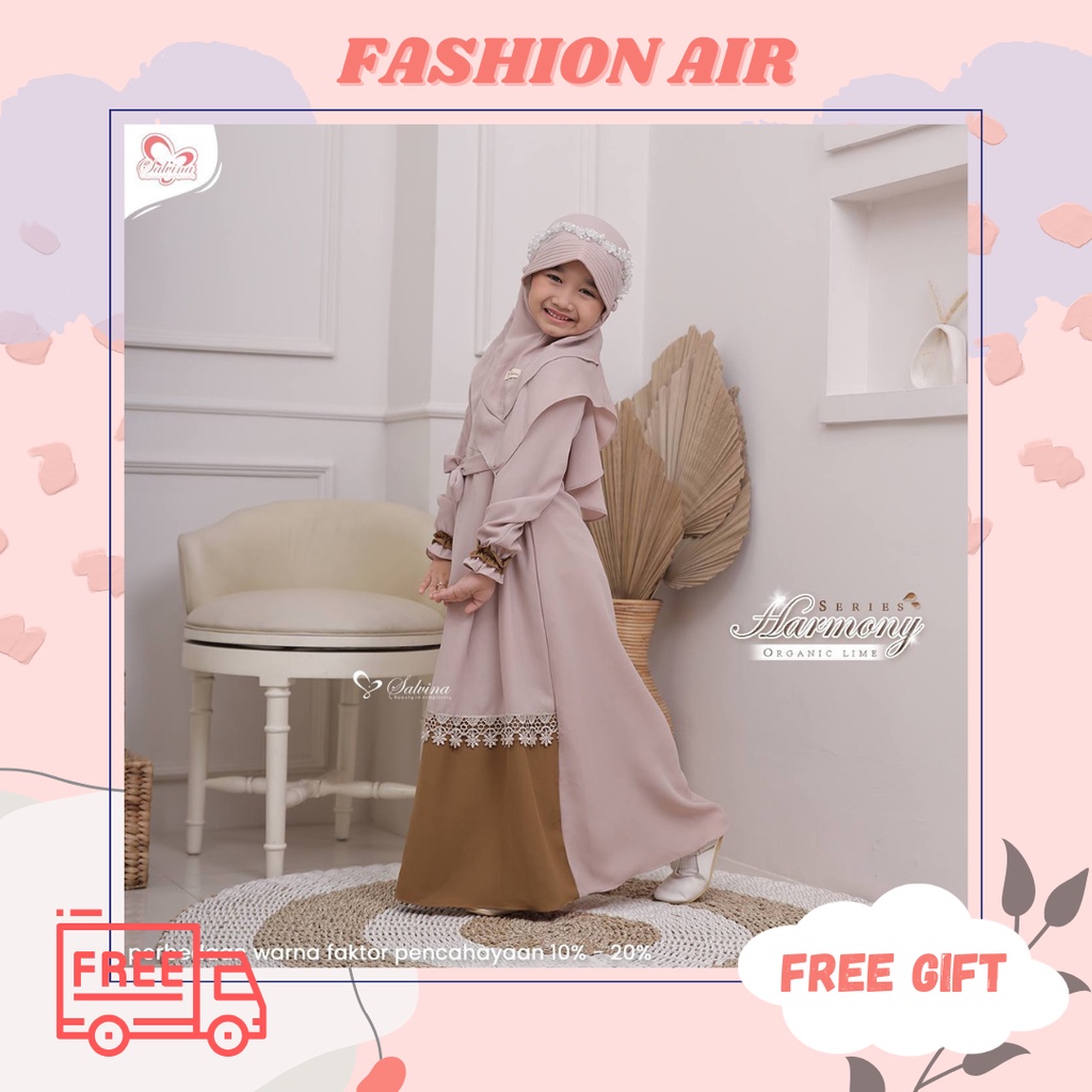 GAMIS ANAK BAHAN WOLLY EMILY PREMIUM SET KHIMAR HARMONY KIDS ORGINAL by SALVINA