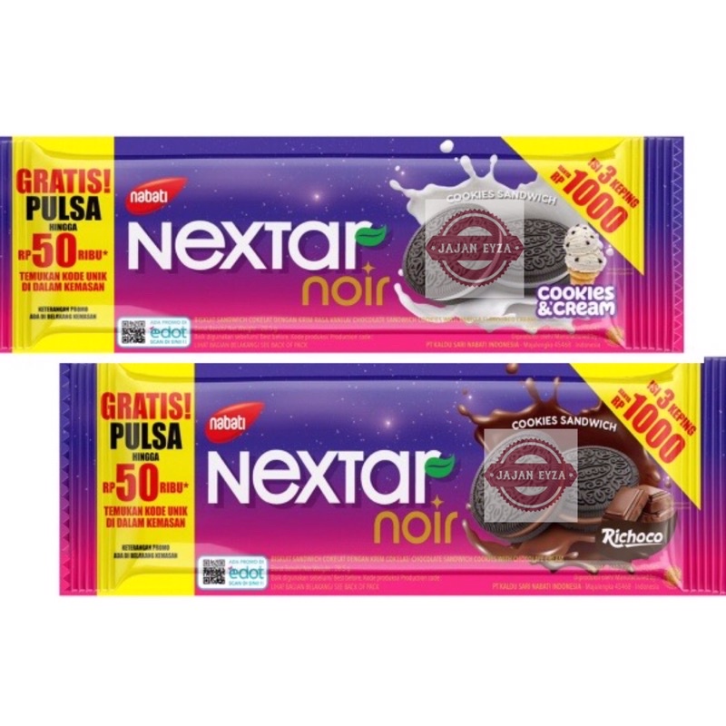 

nabati nextar noir isi 10pcs / nextar noir cookies and cream / nextar noir richoco