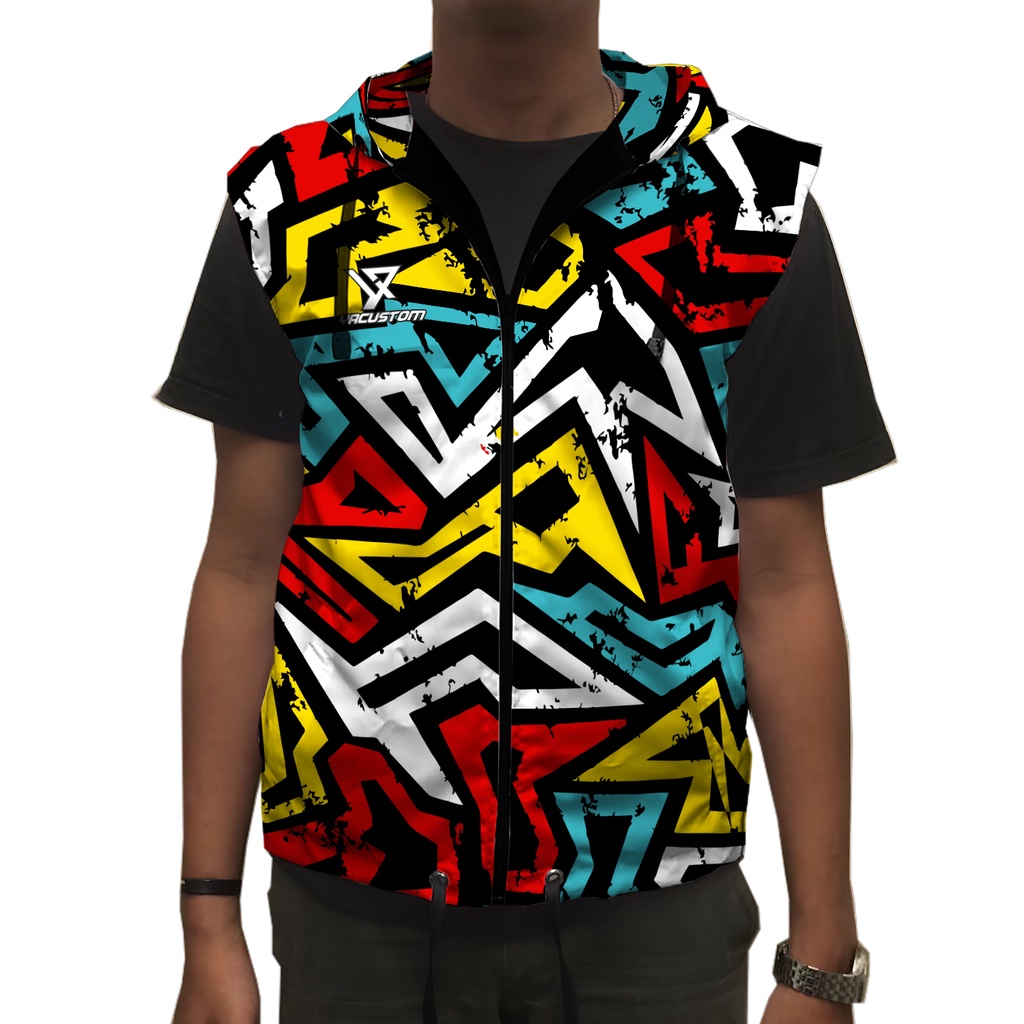 Rompi Sepeda Gowes Pria Wanita Hoodie Full Printing Custom 19-3