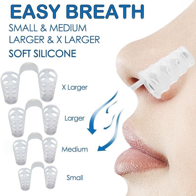 Alat Bantu Anti Dengkur Penghilang Ngorok 4pcs Bahan Silikon