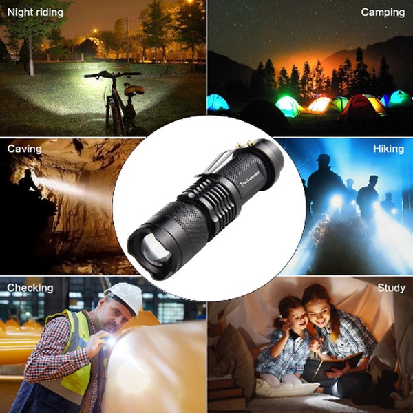 Senter police pocketman led flashlight 2000 L waterproof plus Charger 1 slot dan Baterai Cas 14500